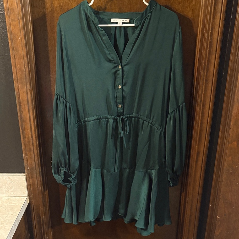 Baltic Born Dark Green Long Sleeve Dress